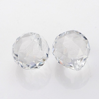 Faceted Round Glass Pendants GLAA-O008-G04-1