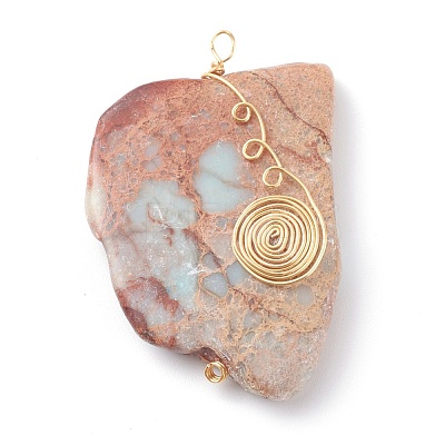 Natural Aqua Terra Jasper Big Pendants PALLOY-JF00665-1