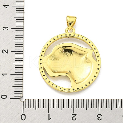 Brass Micro Pave Cubic Zirconia Pendants KK-K354-09D-G-1