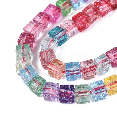 Crackle Transparent Glass Beads Strands GLAA-N062-4mm-01-1