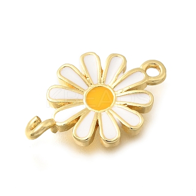 Brass Enamel Flower Links Connector Charms LS-KK-C121-04G-01-1