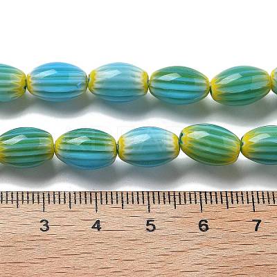 Handmade Millefiori Lampwork Beads Strands LAMP-F035-12H-1