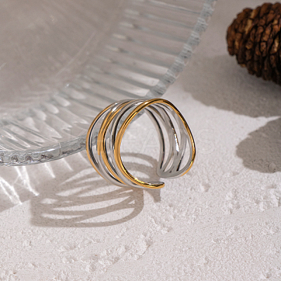304 Stainless Steel Open Cuff Rings NH1895-2-1