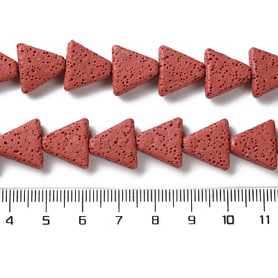 Triangle Dyed Natural Lava Rock Beads Strands G-O126-04A-12-1