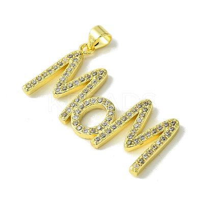 Mother's Day Real 18K Gold Plated Brass Micro Pave Cubic Zirconia Pendants KK-H472-06C-G01-1