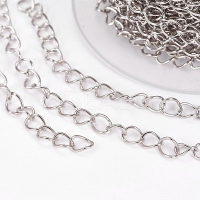 Tarnish Resistant Handmade 304 Stainless Steel Twisted Chain/Curb Chain STAS-P204-02P-1