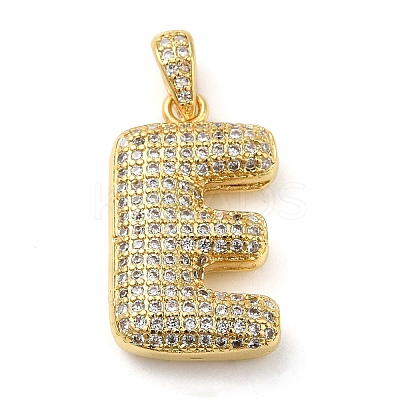 Brass Micro Pave Cubic Zirconia Pendants KK-E061-03G-05-1