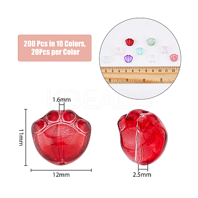 200Pcs 10 Colors Transparent Spray Painted Glass Beads GLAA-DC0001-24-1