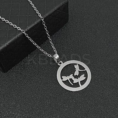 Non-Tarnish 304 Stainless Steel Pendant Necklaces for Women DY6370-1-1