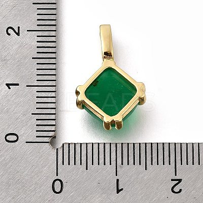 Natural Green Onyx Agate(Dyed & Heated) Faceted Rhombus Pendants KK-F899-03E-G-1