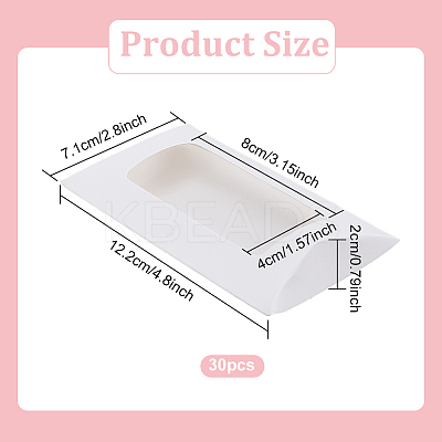 Paper Pillow Candy Boxes with Rectangle Visible Window LS-CON-WH0094-18A-1