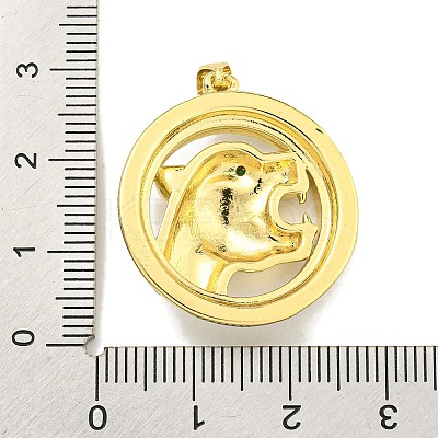 Brass Micro Pave Cubic Zirconia Pendants KK-K354-08G-G-1