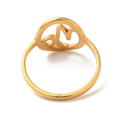 Ion Plating(IP) 201 Stainless Steel Constellations Capricorn Finger Ring for Women RJEW-G266-31G-1