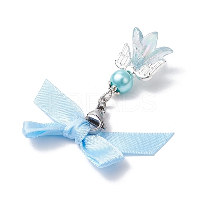 Angel Glass Pearl Beads & Acrylic Pendant Decorations HJEW-JM03184-02-1