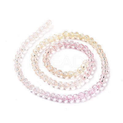 10 Strands Transparent Gradient Color Glass Beads Strands GLAA-CJ0002-09C-1