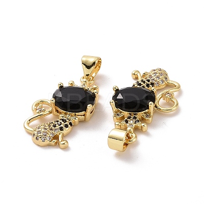Brass Micro Pave Cubic Zirconia Pendants ZIRC-F134-20G-02-1