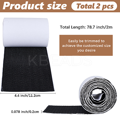 Rectangle Self Adhesive Polyester & Nylon Hook and Loop Tapes DIY-WH20002-129-1