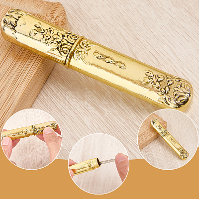 Zinc Alloy Craft Sewing Needles Case Box TOOL-WH20013-08G-1