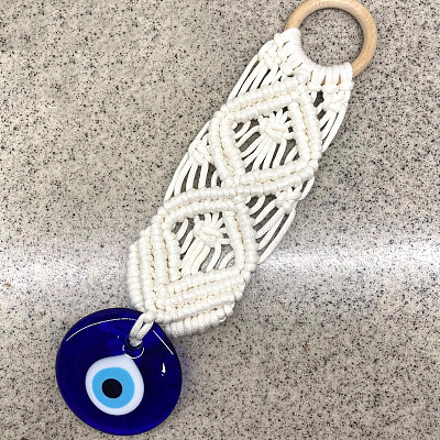 Cotton Cord Macrame Woven Wall Hanging EVIL-PW0002-19-1