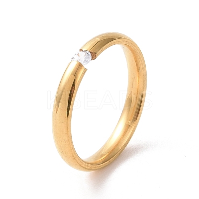 Crystal Rhinestone Simple Solitaire Ring RJEW-I089-49G-1