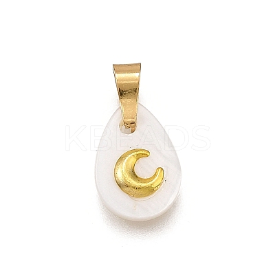 3Pcs 3 Styles Natural Freshwater Shell Geometric Charms PALLOY-JF03514-03-1