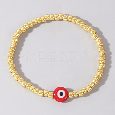 Golden Glass Seed Beaded Stretch Breacelets CZ4431-1-1