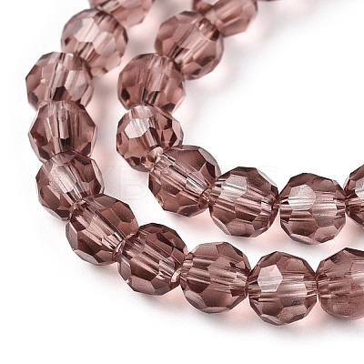 Faceted(32 Facets) Round Glass Beads Strands X-EGLA-J042-4mm-06-1