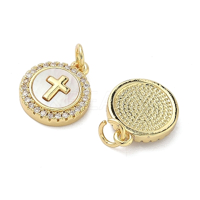 Brass Micro Pave Cubic Zirconia Pendants KK-A282-01G-03-1