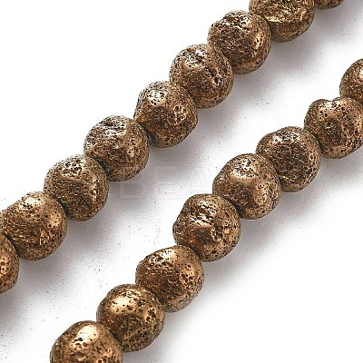 Electroplated Natural Lava Rock Beads Strands G-A251-D01-01G-1