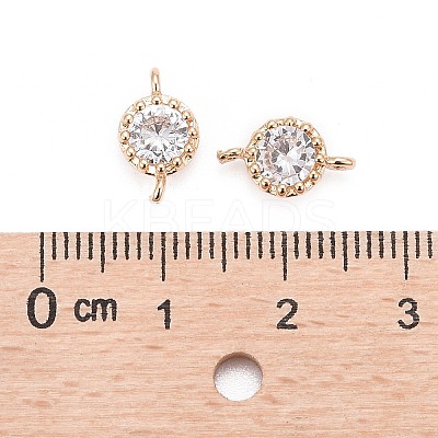 Flower Brass Micro Pave Cubic Zirconia Links Connectors LS-X-ZIRC-L054-09KCG-NR-1