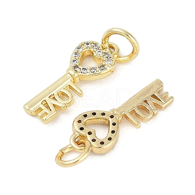 Rack Plating Brass Micro Pave Cubic Zirconia Pendants LS-KK-H509-05G-1