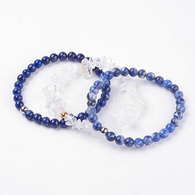 Natural Mixed Gemstone Stretch Bracelets BJEW-JB03365-03-1