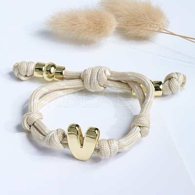 Letter V Cotton Cord Braided Knot Bracelets FS-WG79C27-22-1