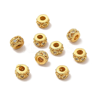 Rack Plating Brass Cubic Zirconia Beads KK-G457-03G-02-1