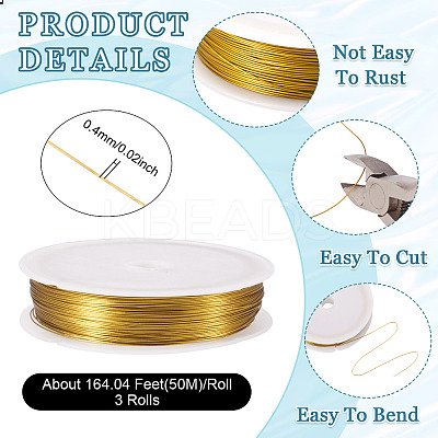 3 Rolls Baking Paint Iron Wire MW-TA0001-05A-04-1