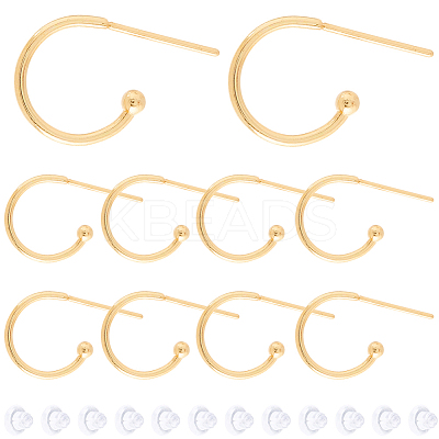 40Pcs 304 Stainless Steel Stud Earring Findings STAS-SC0010-33G-1