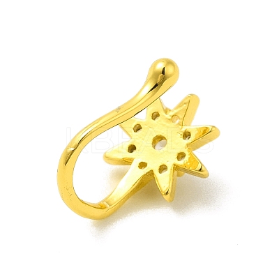 Clear Cubic Zirconia Star Clip on Nose Rings AJEW-F059-14G-1