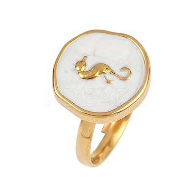 304 Stainless Steel Enamel Open Cuff Rings for Women RJEW-K301-06A-02-1
