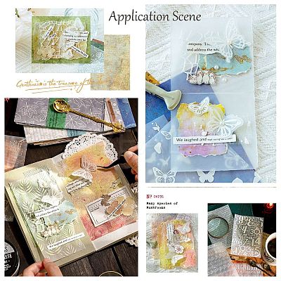 Translucent Parchment Paper Textured Scrapbook Paper Pads Sets DIY-H170-02E-1