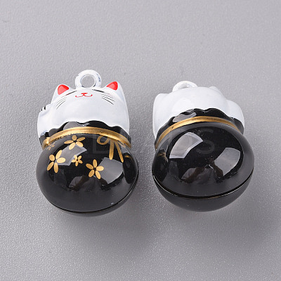 Baking Paint Brass Bell Pendants KKB-S002-010B-1