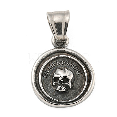 Tibetan Style 304 Stainless Steel Pendants STAS-M334-24AS-1-1