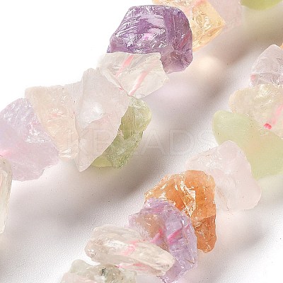 Raw Rough Natural Amethyst & Rose Quartz & Quartz Crystal & Citrine Beads Strands G-P528-A18-01-1