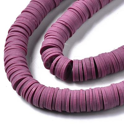 Flat Round Handmade Polymer Clay Beads CLAY-R067-12mm-05-1