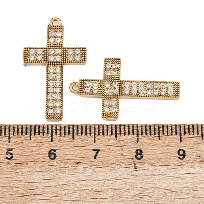 304 Stainless Steel Micro Pave Cubic Zirconia Pendants STAS-A132-04B-G-1
