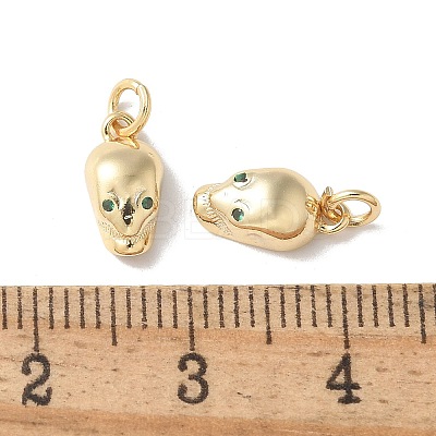 Brass Micro Pave Clear Cubic Zirconia Pendants KK-Q031-18G-1