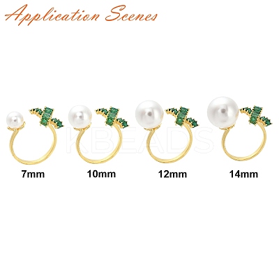 Bowknot & Flower Brass Micro Pave Cubic Zirconia Cuff Ring Settings KK-K297-20G-1