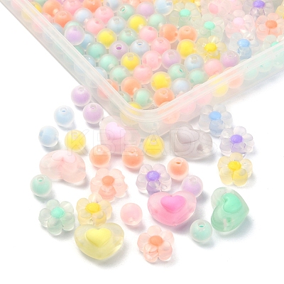 240Pcs 3 Style Transparent Acrylic Beads FACR-YW0001-04-1