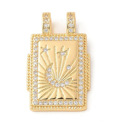 Brass Micro Pave Cubic Zirconia Pendants KK-U053-20G-04-1