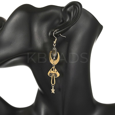 Celestial Brass & 304 Stainless Steel Dangle Drop Earrings for Women EJEW-JE07346-01-1
