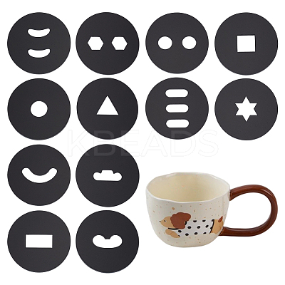 12Pcs Black Clay Acrylic Edge Template Set FIND-FG0004-80-1